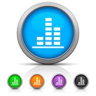 Bar Graph icon on round buttons - Gloss Series N6