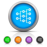 Organization Chart icon on round buttons - Gloss Series N2