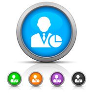 Businessman icon on round buttons - Gloss Series N6