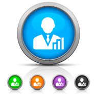 Businessman icon on round buttons - Gloss Series N7