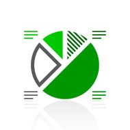 Pie Chart icon on a white background - Fresh Series N2