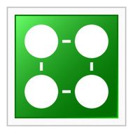 Flowchart icon on a square button - Flat Series N3