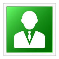 Businessman icon on a square button - Flat Series N4