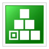 Logistics icon on a square button - Flat Series N2