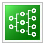 Organization Chart icon on a square button - Flat Series N2