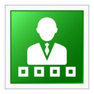 Businessman icon on a square button - Flat Series N5