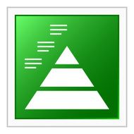 Pyramid icon on a square button - Flat Series N4