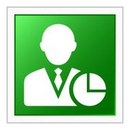 Businessman icon on a square button - Flat Series N6