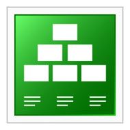 Pyramid icon on a square button - Flat Series N6