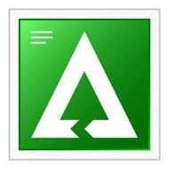 Chevron Chart icon on a square button - Flat Series N5