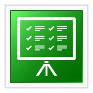 Projection Screen icon on a square button - Flat Series N2