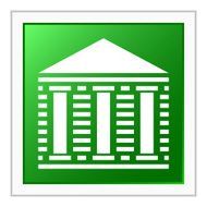 Bank icon on a square button - Flat Series N4
