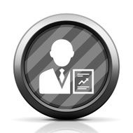 Businessman icon on a round button - Elite Series N8