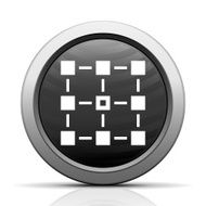 Flowchart icon on a round button - Elect Series N5