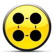 Flowchart icon on a round button - Curve Series N3
