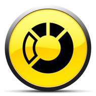 Donut Chart icon on a round button - Curve Series N2