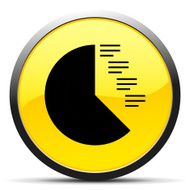 Coxcomb Chart icon on a round button - Curve Series N2