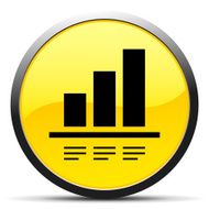 Bar Graph icon on a round button - Curve Series N8