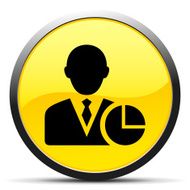Businessman icon on a round button - Curve Series N6