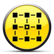 Flowchart icon on a round button - Curve Series N5