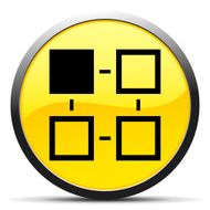 Flowchart icon on a round button - Curve Series N6