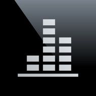 Bar Graph icon on a black background - Core Series N6