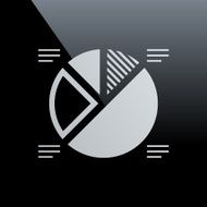 Pie Chart icon on a black background - Core Series N2