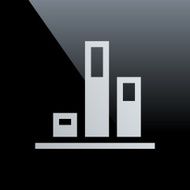 Bar Graph icon on a black background - Core Series N9