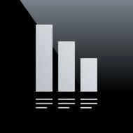 Bar Graph icon on a black background - Core Series N10