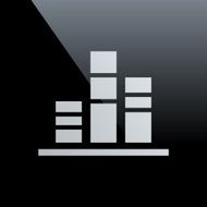 Bar Graph icon on a black background - Core Series N11