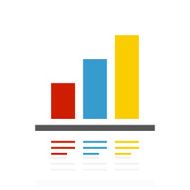 Bar Graph icon on a white background - Color Series N8