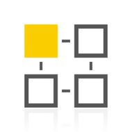 Flowchart icon on a white background - Color Series N6
