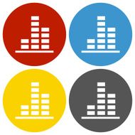 Bar Graph icon on circle buttons - Circle Series N6