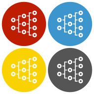Organization Chart icon on circle buttons - Circle Series N2