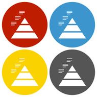 Pyramid icon on circle buttons - Circle Series N4