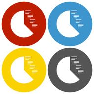 Coxcomb Chart icon on circle buttons - Circle Series N2