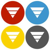 Pyramid icon on circle buttons - Circle Series N5