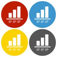 Bar Graph icon on circle buttons - Circle Series N8