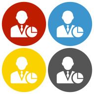 Businessman icon on circle buttons - Circle Series N6