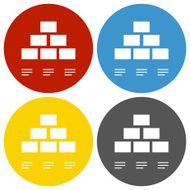 Pyramid icon on circle buttons - Circle Series N6