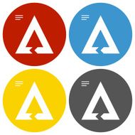 Chevron Chart icon on circle buttons - Circle Series N5