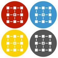 Flowchart icon on circle buttons - Circle Series N5