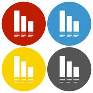 Bar Graph icon on circle buttons - Circle Series N10