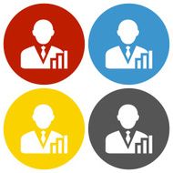 Businessman icon on circle buttons - Circle Series N7