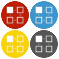 Flowchart icon on circle buttons - Circle Series N6