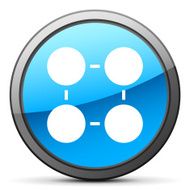 Flowchart icon on a round button - Bright Series N3