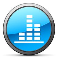 Bar Graph icon on a round button - Bright Series N6