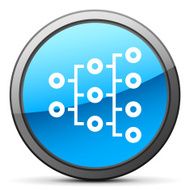 Organization Chart icon on a round button - Bright Series N2