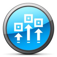 Logistics icon on a round button - Bright Series N2