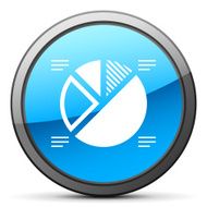 Pie Chart icon on a round button - Bright Series N2